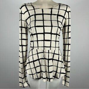 Wilfred Black and White Grid Long Sleeve Top